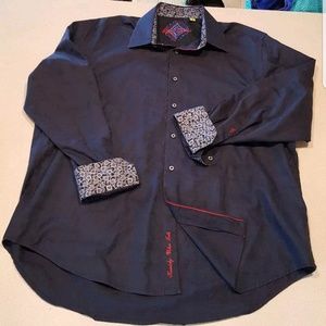 Robert Graham 2XL Long Sleeve Button Shirt Navy